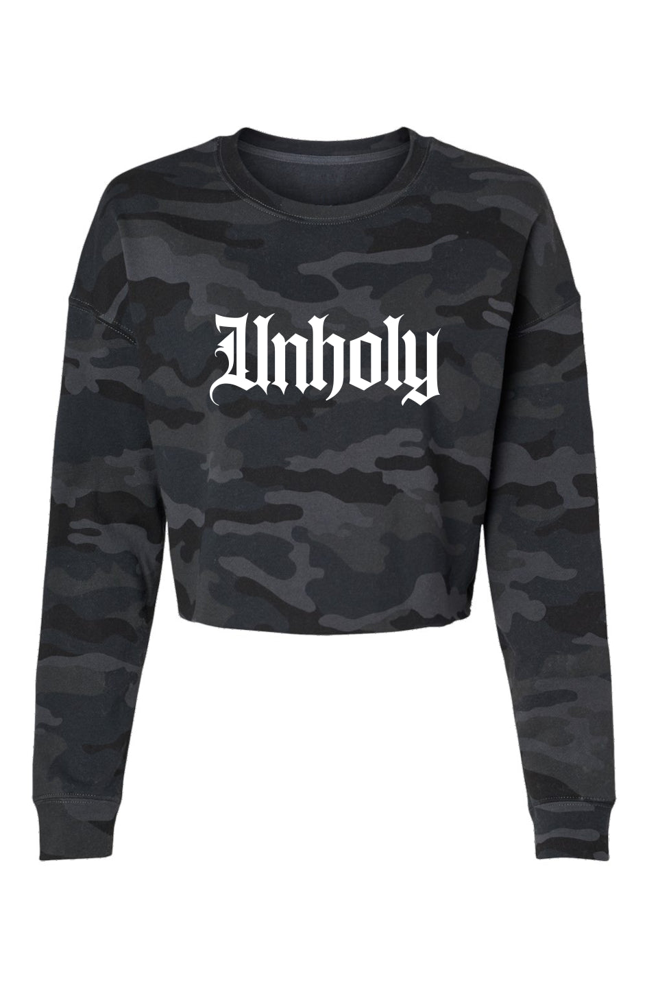 Unholy Black Camo Cropped Sweater