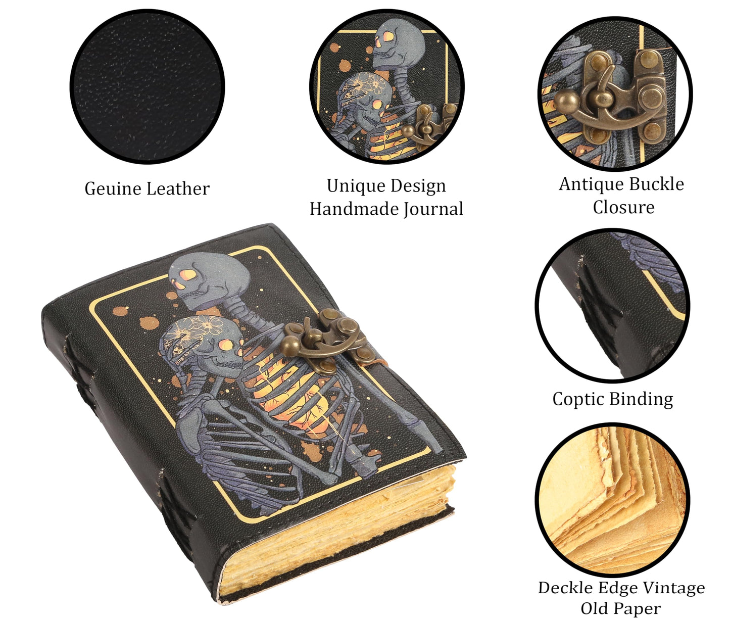 Various Designs Book of Spells Leather Bound Journal
