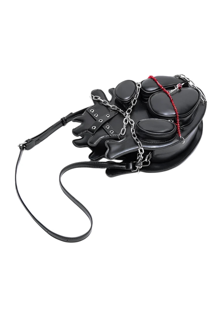 Dark Heart Chained Gothic Shoulder Bag or Backpack