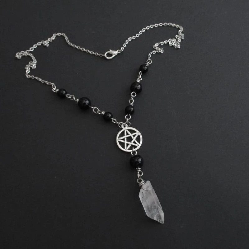 Quartz Pentacle Vintage Necklace