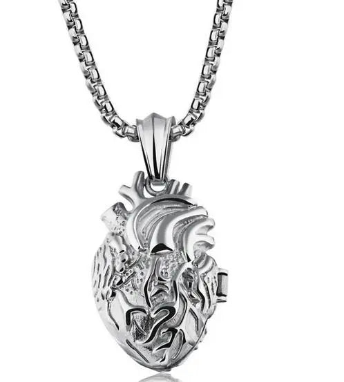 Anatomical Heart Locket Necklace