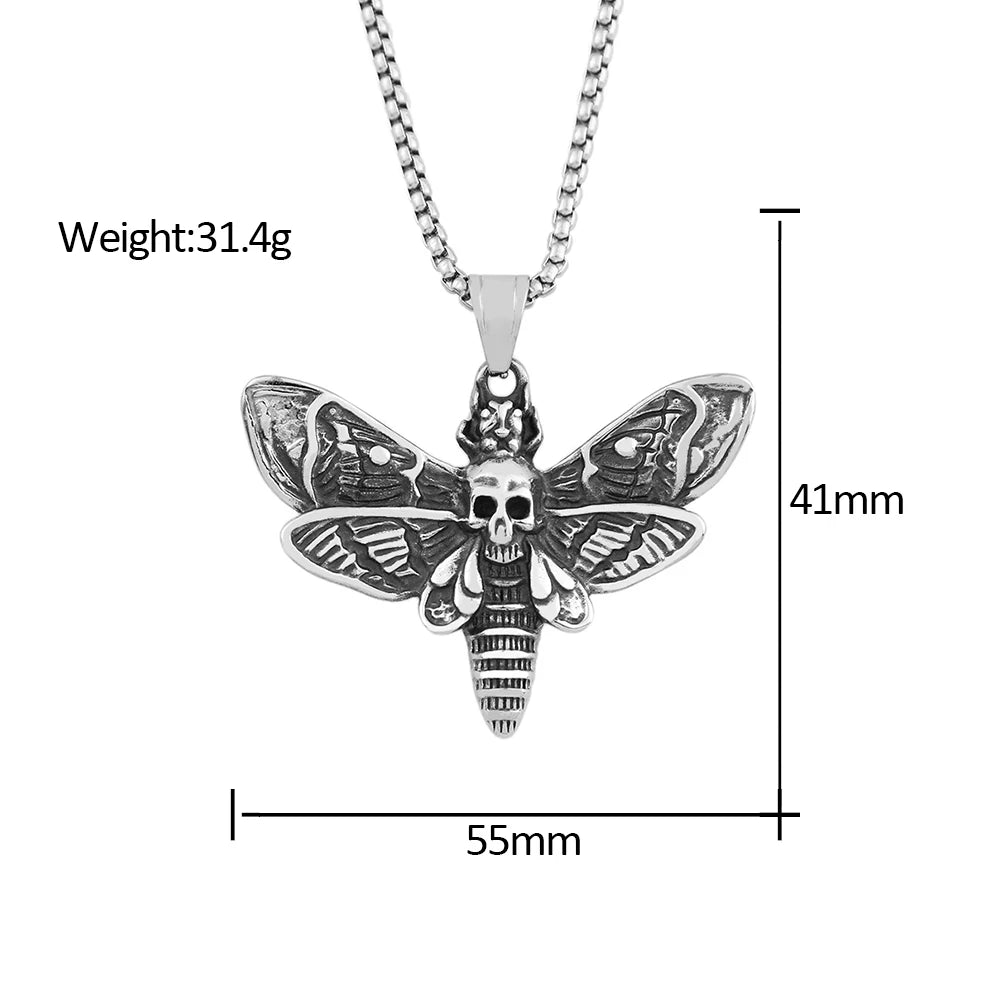 Vintage Death Head Moth Necklace