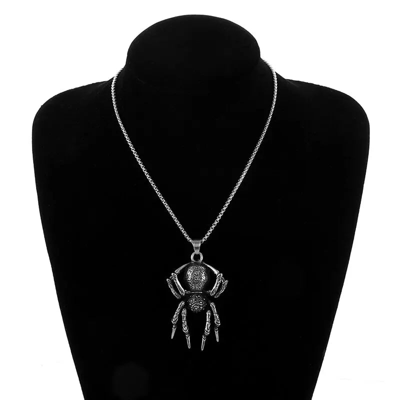 Punk Spider Pendant Necklace