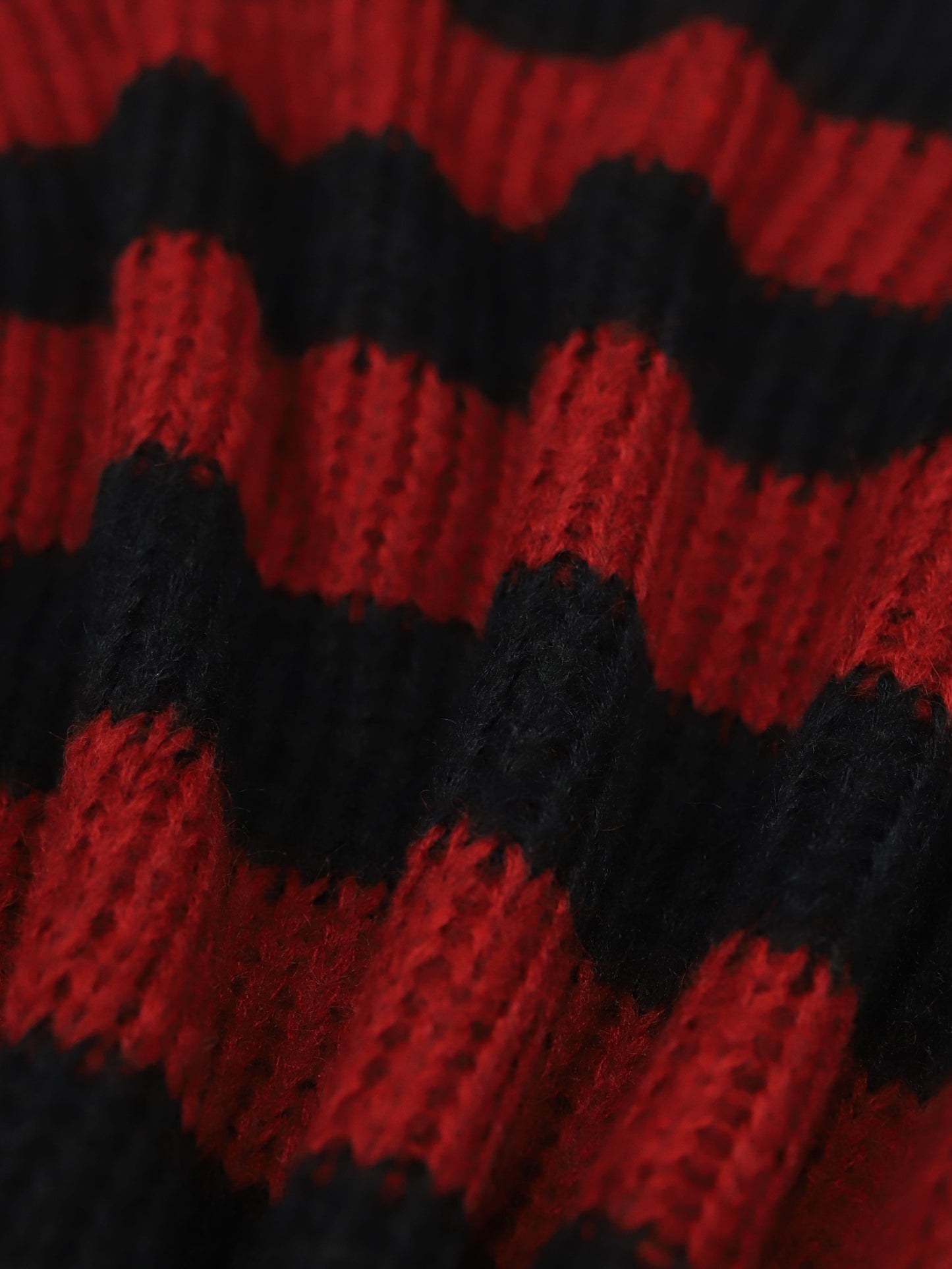 Gothic Striped Ripped Knitted Sweater