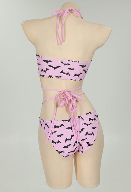 Pastel Goth Bat Two Piece Bikini Swimsuit