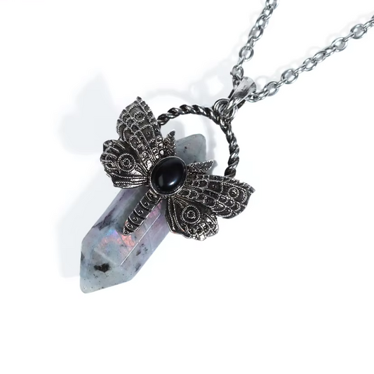 Death Moth Crystal Necklace