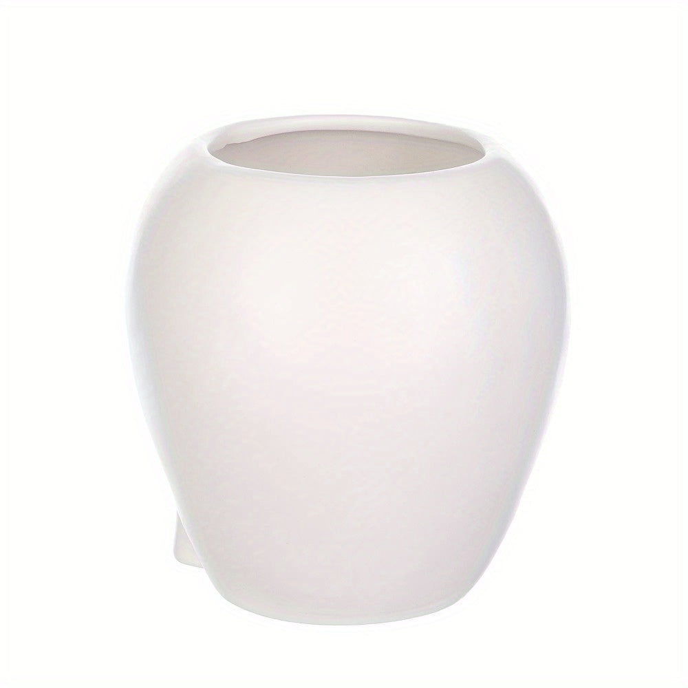 White Ceramic Skull Vase