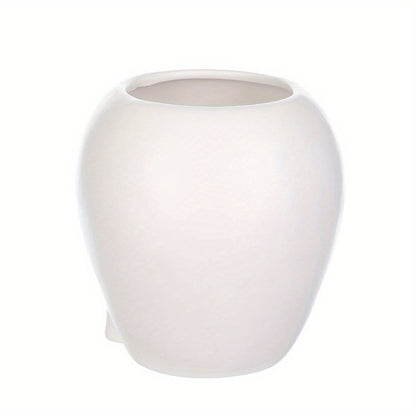 White Ceramic Skull Vase
