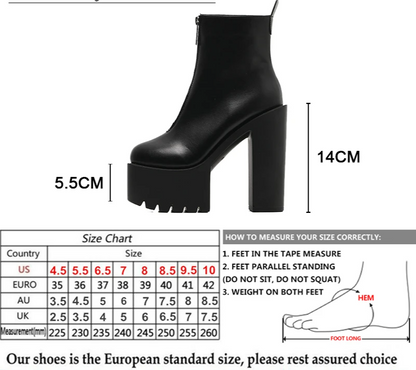 Front Zip Platform Boots