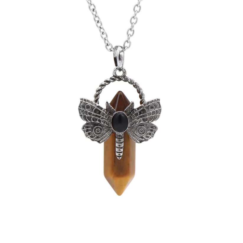 Death Moth Crystal Necklace