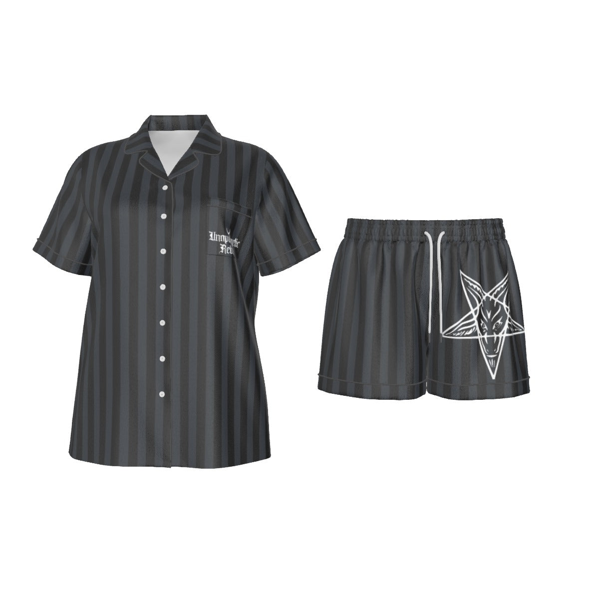 Stripped Baphomet Pentagram Pajama Set