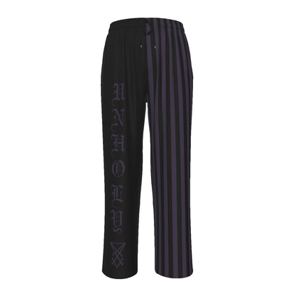 Unholy Split Contrast Striped Pajama Pants