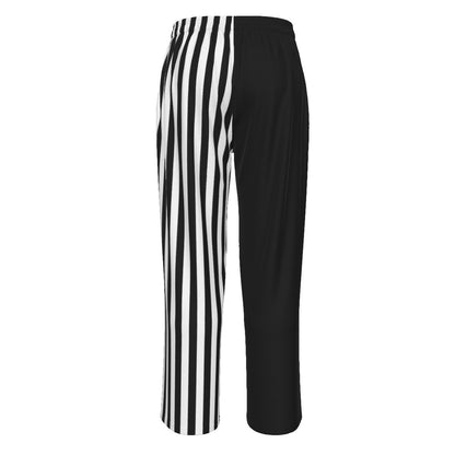 Pentagram Split Contrast Striped Pajama Pants
