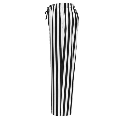Pentagram Split Contrast Striped Pajama Pants