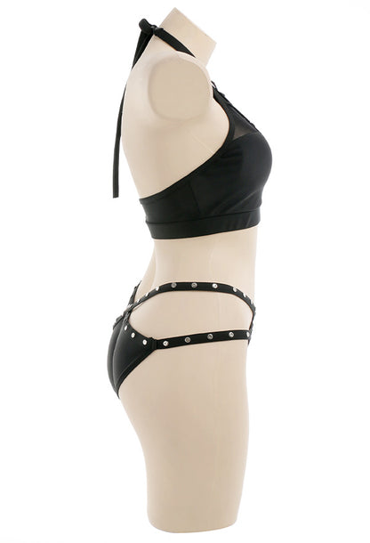 Spider Web Mesh Chest Two Piece Swimsuit