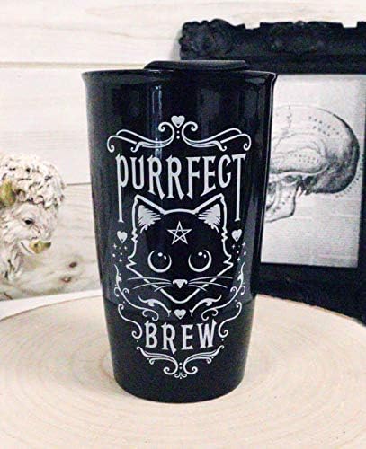 Purrfect Brew Pentagram Cat Tumbler