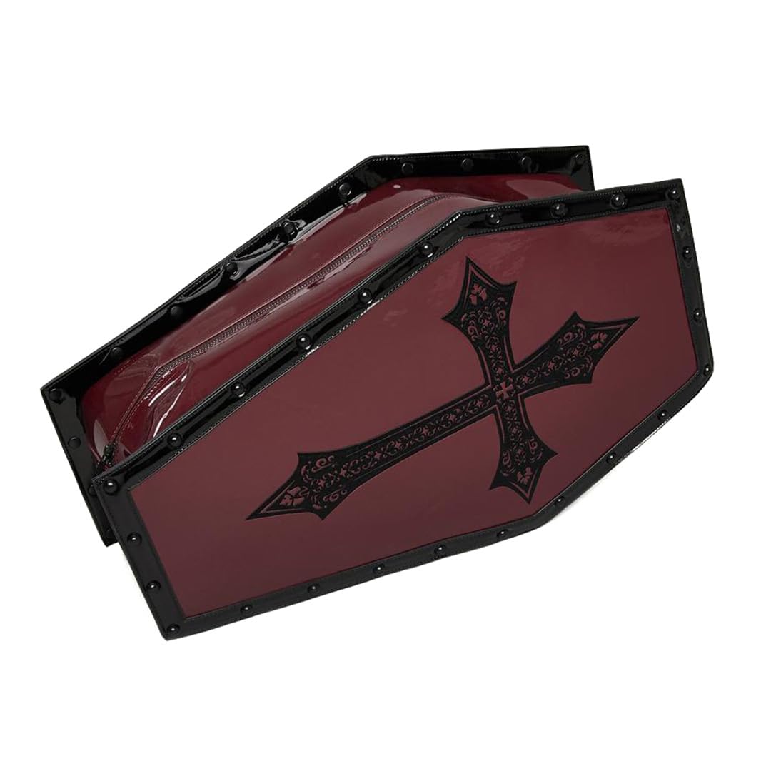 Dolls Kill Dead Weight Coffin Weekender by Widow - Coffin Shape Bag Made From Vegan Leather, Perfect for Spooky Getaways - Black