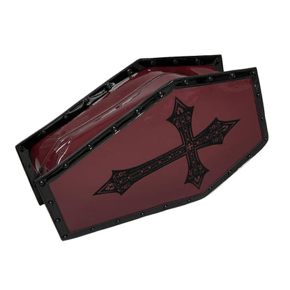 Dolls Kill Dead Weight Coffin Weekender by Widow - Coffin Shape Bag Made From Vegan Leather, Perfect for Spooky Getaways - Black