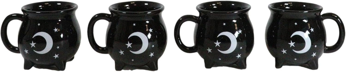 Witches Brew Black Cauldron Teapot And 4 Mugs