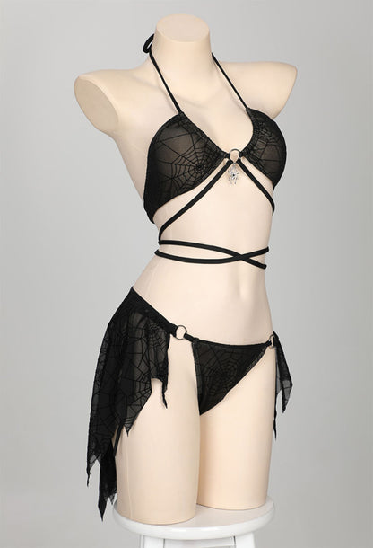 Spider Web Swimsuit Two Piece Bikini with Cover
