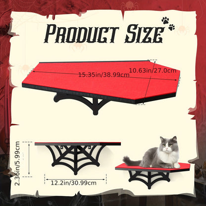 Gothic coffin spider web Wall Mounted Cat Shelf