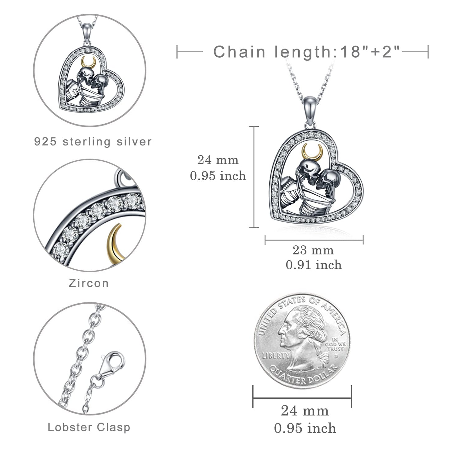 To The Moon and Back Till Death Lovers Necklace