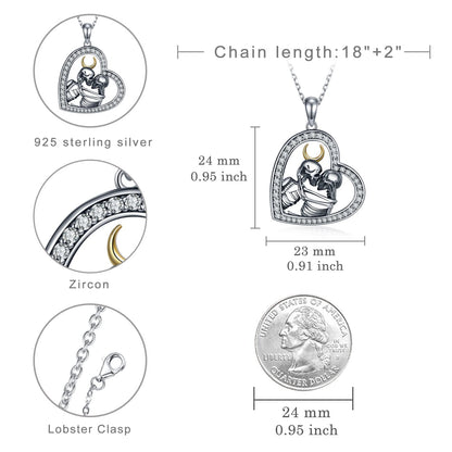 To The Moon and Back Till Death Lovers Necklace