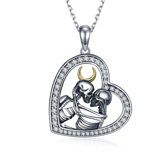 To The Moon and Back Till Death Lovers Necklace