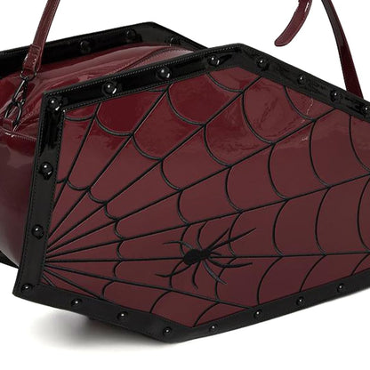 Dolls Kill Dead Weight Coffin Weekender by Widow - Coffin Shape Bag Made From Vegan Leather, Perfect for Spooky Getaways - Black