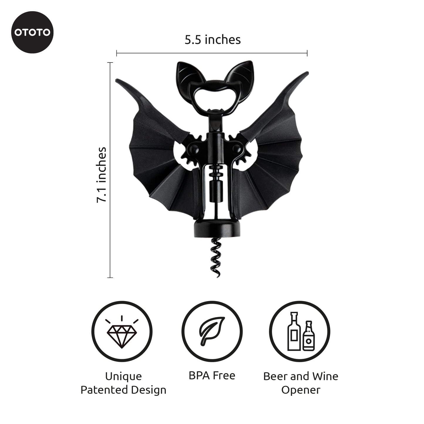 OTOTO Abridor de vino y cerveza 2 en 1, regalos góticos de Halloween, accesorios góticos de vino y regalos para amantes del vino, abridor de botellas de sacacorchos espeluznante, accesorios de vino,