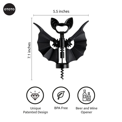 OTOTO Abridor de vino y cerveza 2 en 1, regalos góticos de Halloween, accesorios góticos de vino y regalos para amantes del vino, abridor de botellas de sacacorchos espeluznante, accesorios de vino,