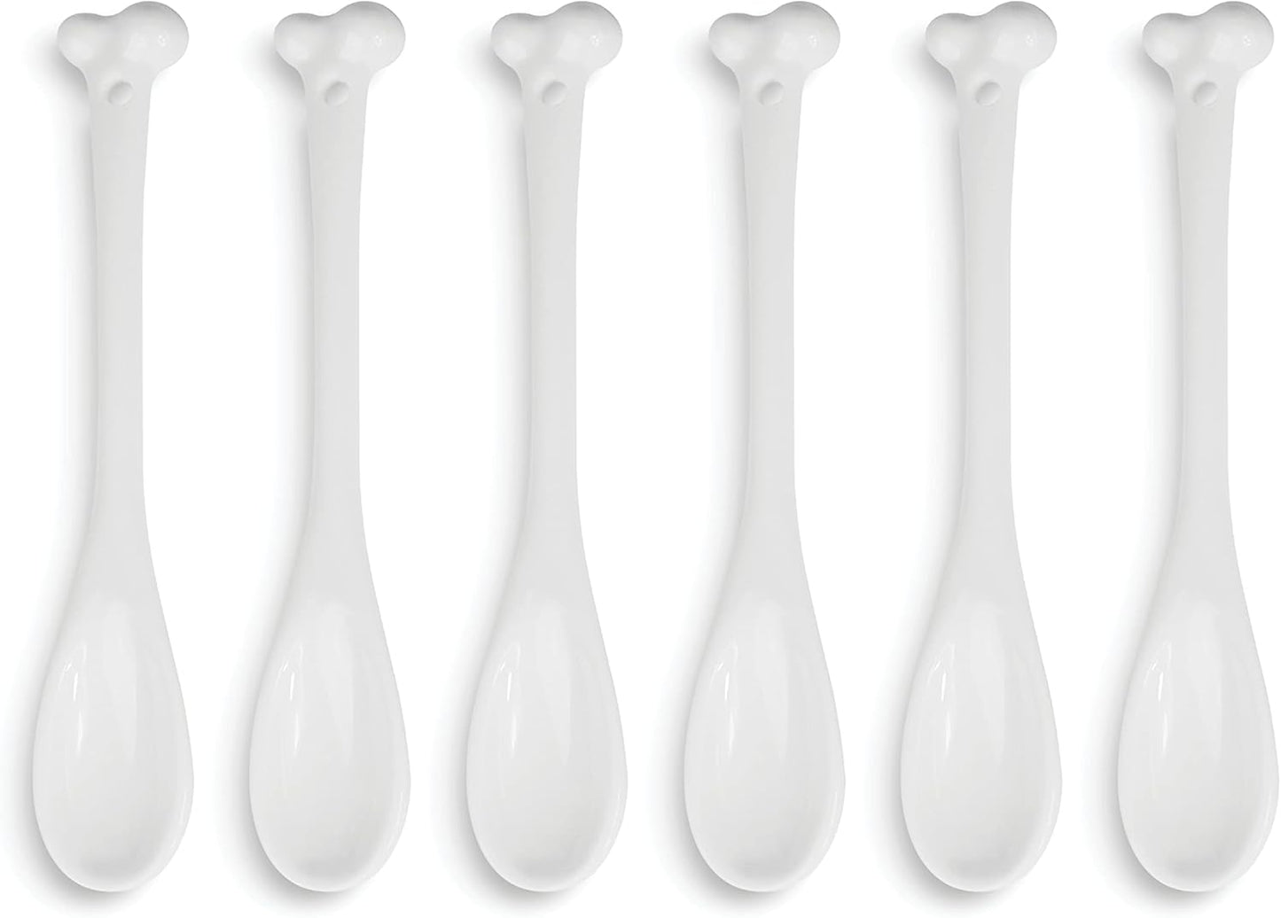 Ceramic Bone Spoons - Set of 6