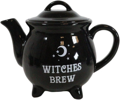 Witches Brew Black Cauldron Teapot And 4 Mugs