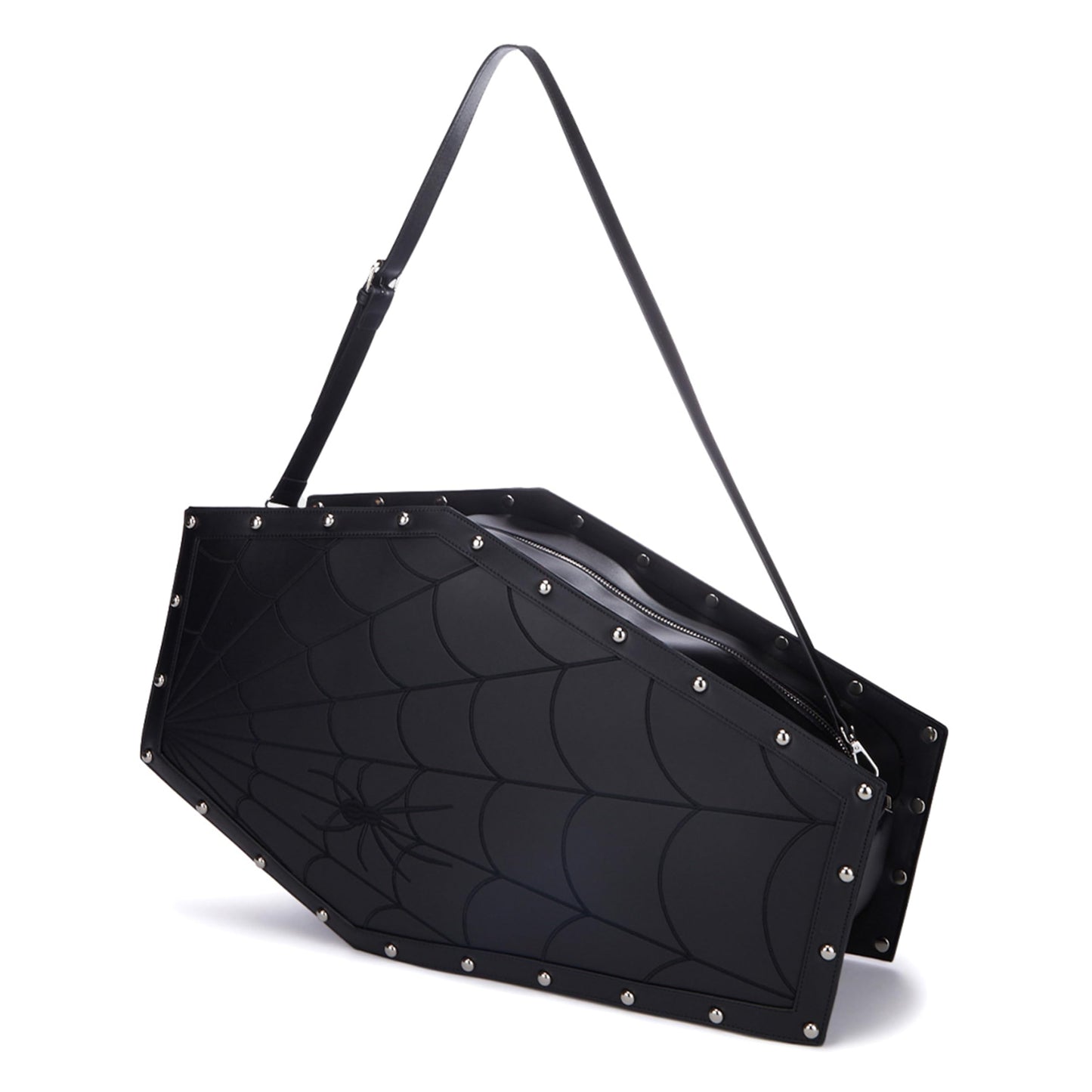 Dolls Kill Dead Weight Coffin Weekender by Widow - Coffin Shape Bag Made From Vegan Leather, Perfect for Spooky Getaways - Black