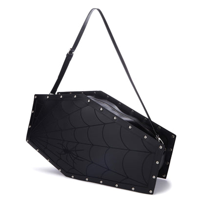 Dolls Kill Dead Weight Coffin Weekender by Widow - Coffin Shape Bag Made From Vegan Leather, Perfect for Spooky Getaways - Black