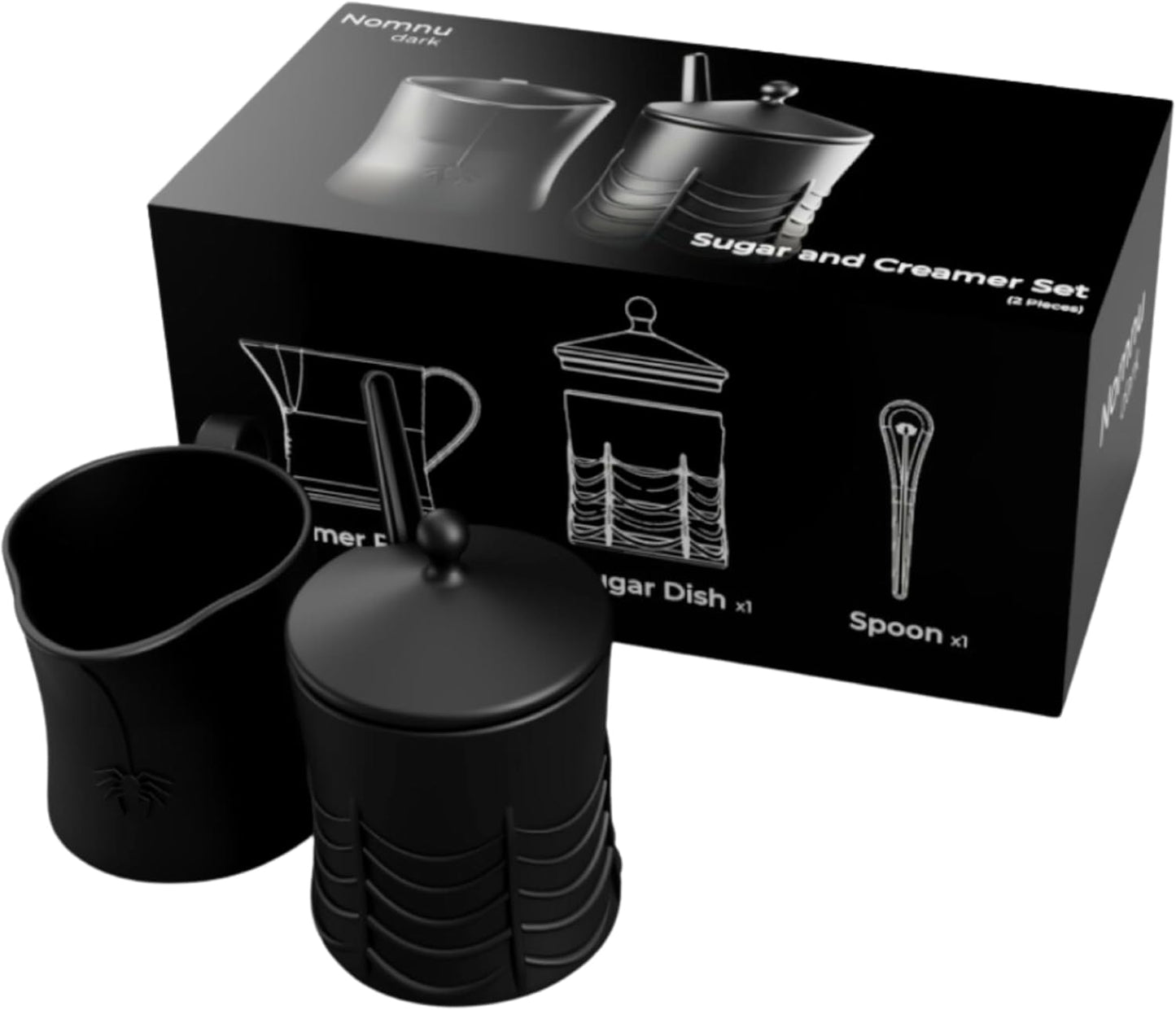 Black Spiderweb Sugar and Creamer Set