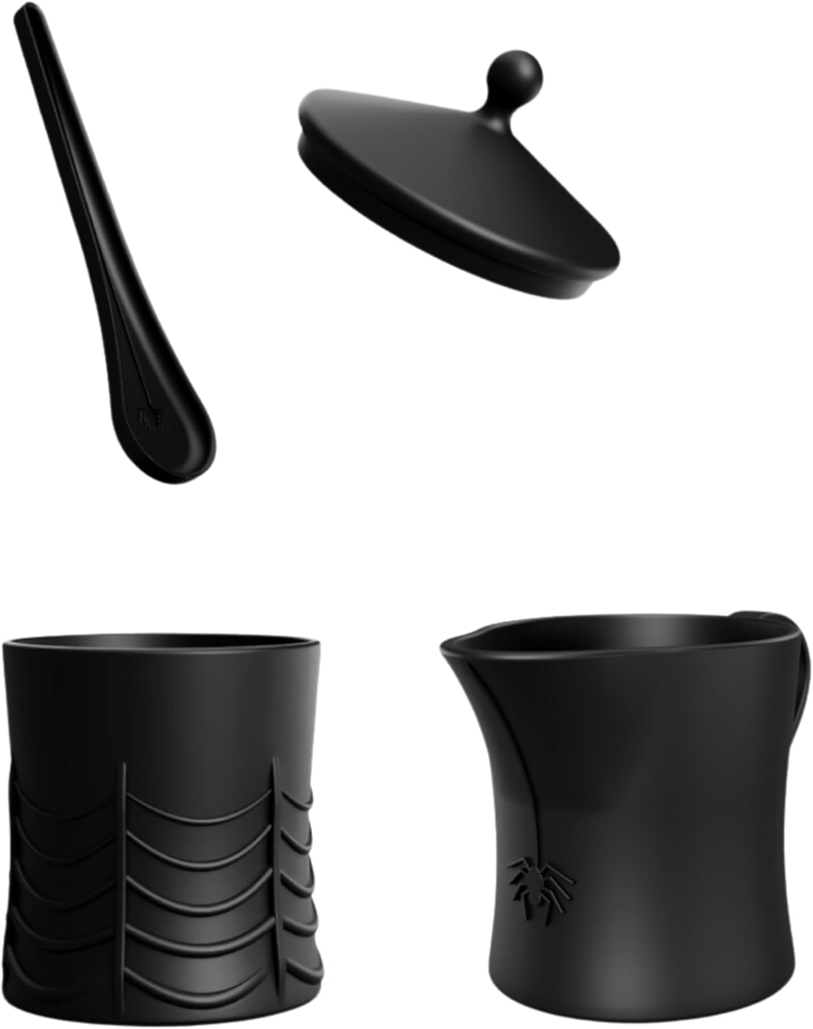 Black Spiderweb Sugar and Creamer Set