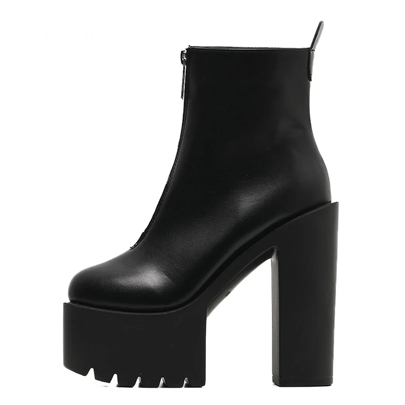 Front Zip Platform Boots