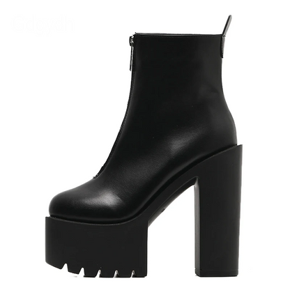 Front Zip Platform Boots