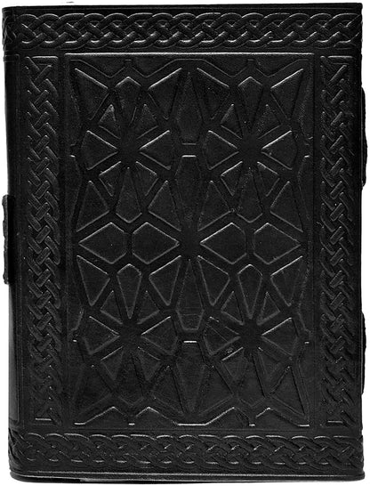 Tripple Moon Blue Lapiz Embossed Vintage Leather Journal