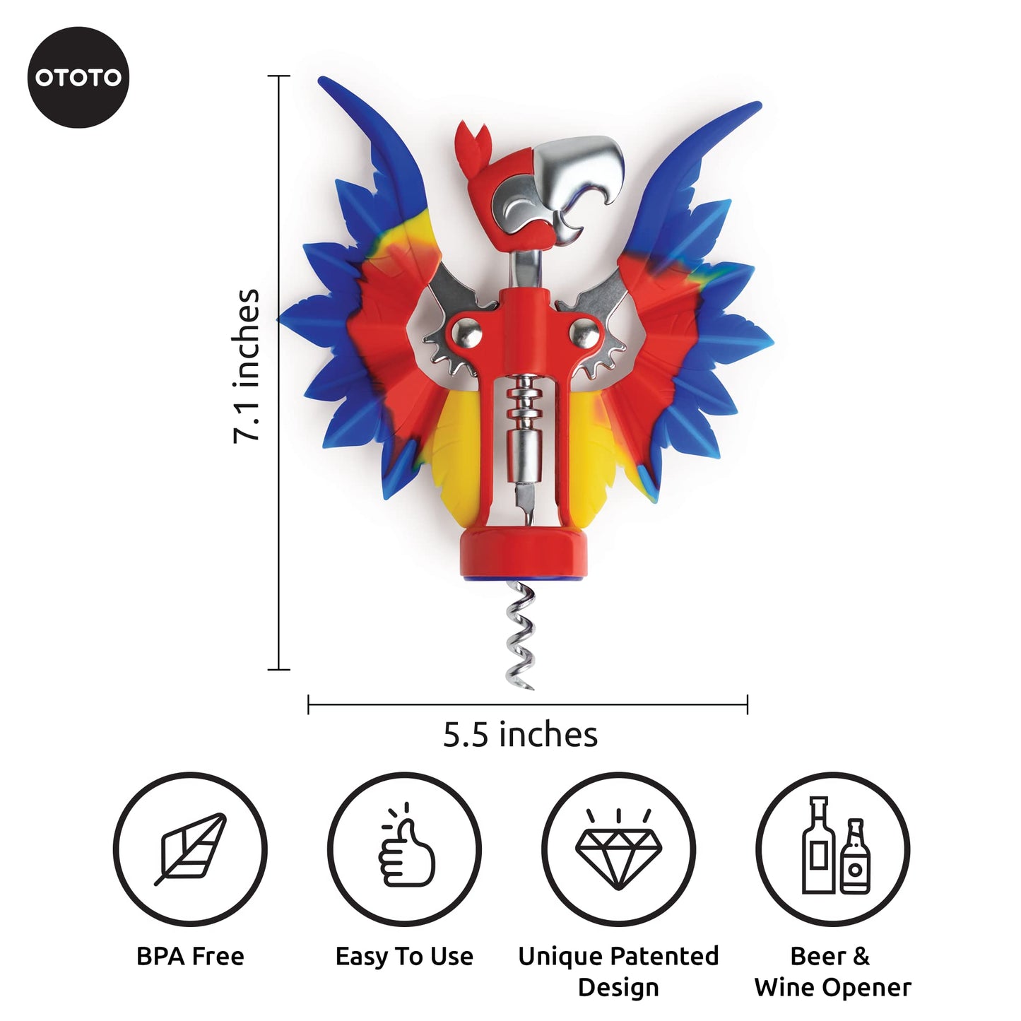 OTOTO Abridor de vino y cerveza 2 en 1, regalos góticos de Halloween, accesorios góticos de vino y regalos para amantes del vino, abridor de botellas de sacacorchos espeluznante, accesorios de vino,