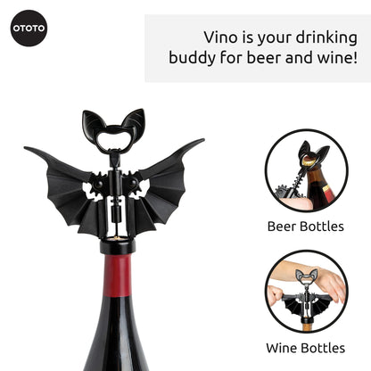 OTOTO Abridor de vino y cerveza 2 en 1, regalos góticos de Halloween, accesorios góticos de vino y regalos para amantes del vino, abridor de botellas de sacacorchos espeluznante, accesorios de vino,