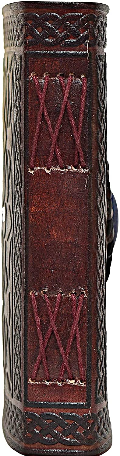 Tripple Moon Blue Lapiz Embossed Vintage Leather Journal
