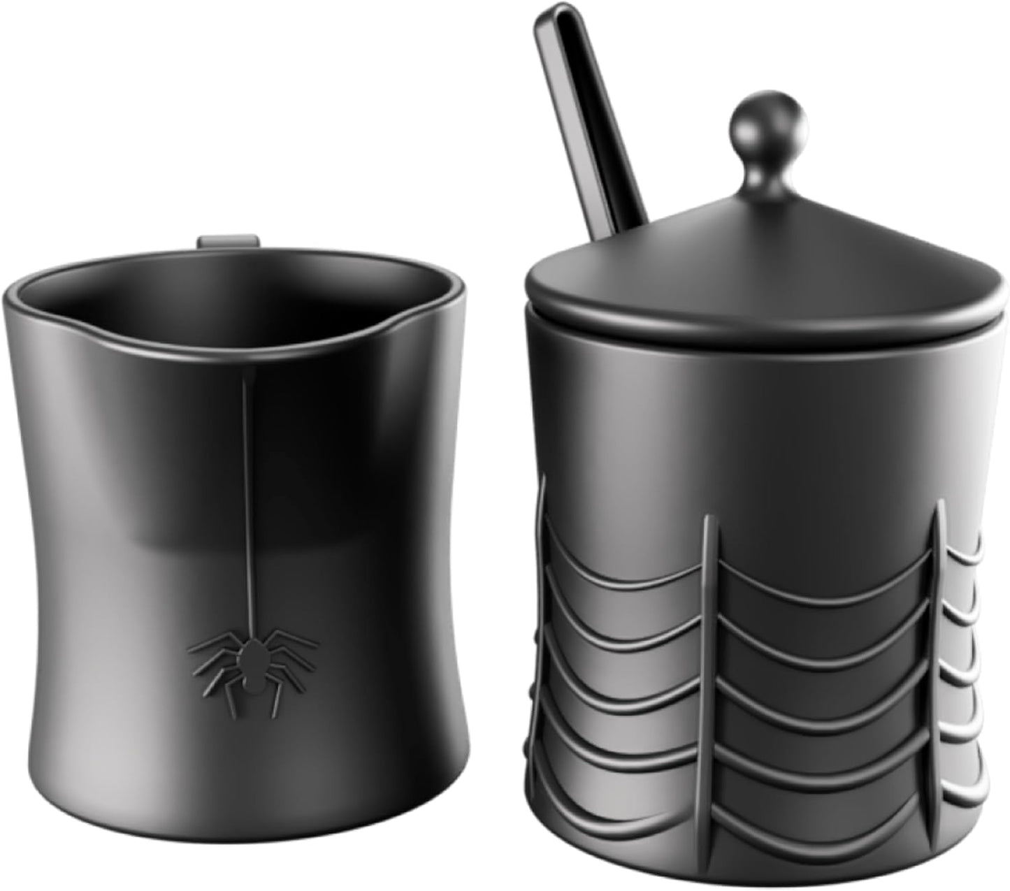 Black Spiderweb Sugar and Creamer Set