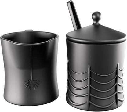Black Spiderweb Sugar and Creamer Set
