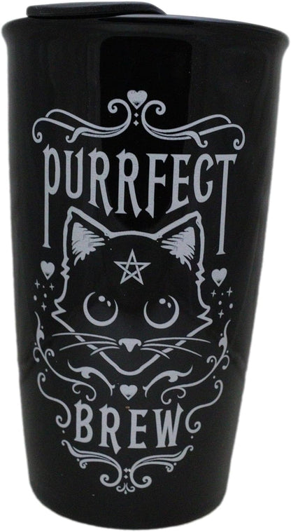 Purrfect Brew Pentagram Cat Tumbler