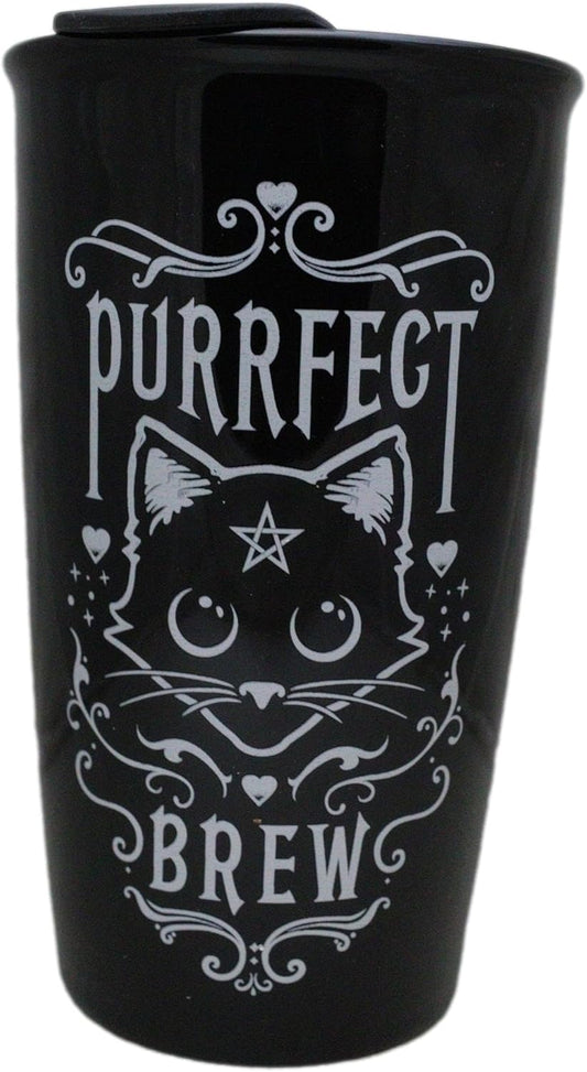 Purrfect Brew Pentagram Cat Tumbler