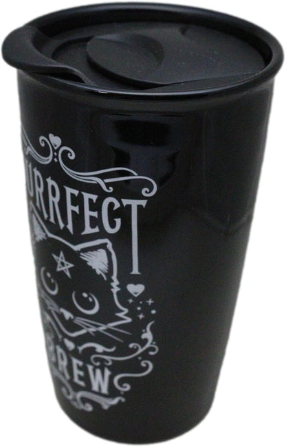 Purrfect Brew Pentagram Cat Tumbler