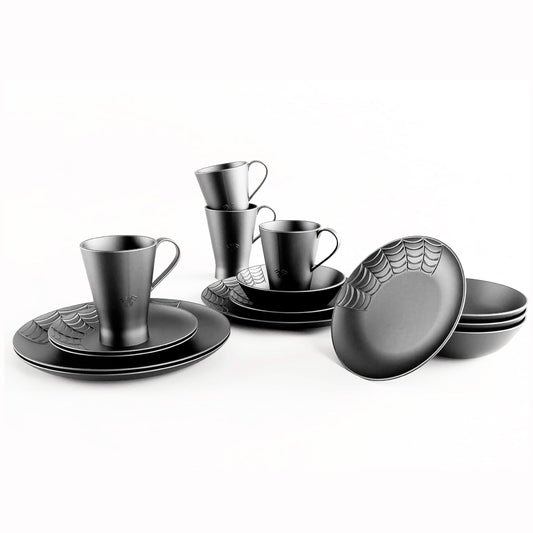 Nomnu Spiderweb Dinnerware Set (16 Pieces)