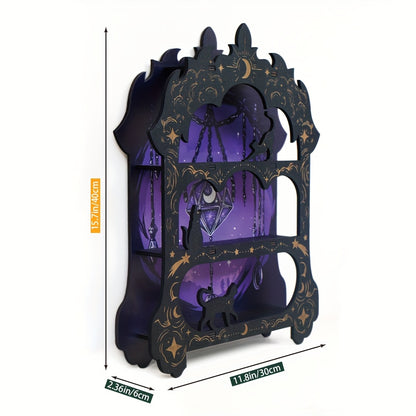 Wiccan Style Wooden Floating Shelf